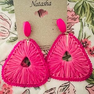 NEW Natasha Pink Triangle Statement Earrings!!